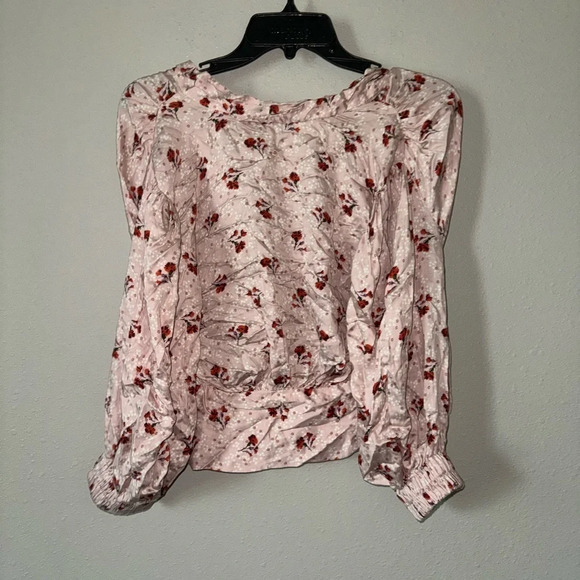 Zara Floral Pink Tie Crop Top small - Picture 4 of 4